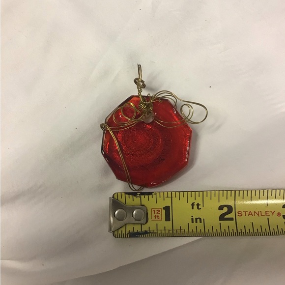 More art glass. This piece is without a pin for brooch. Brass wiring. - Picture 2 of 11